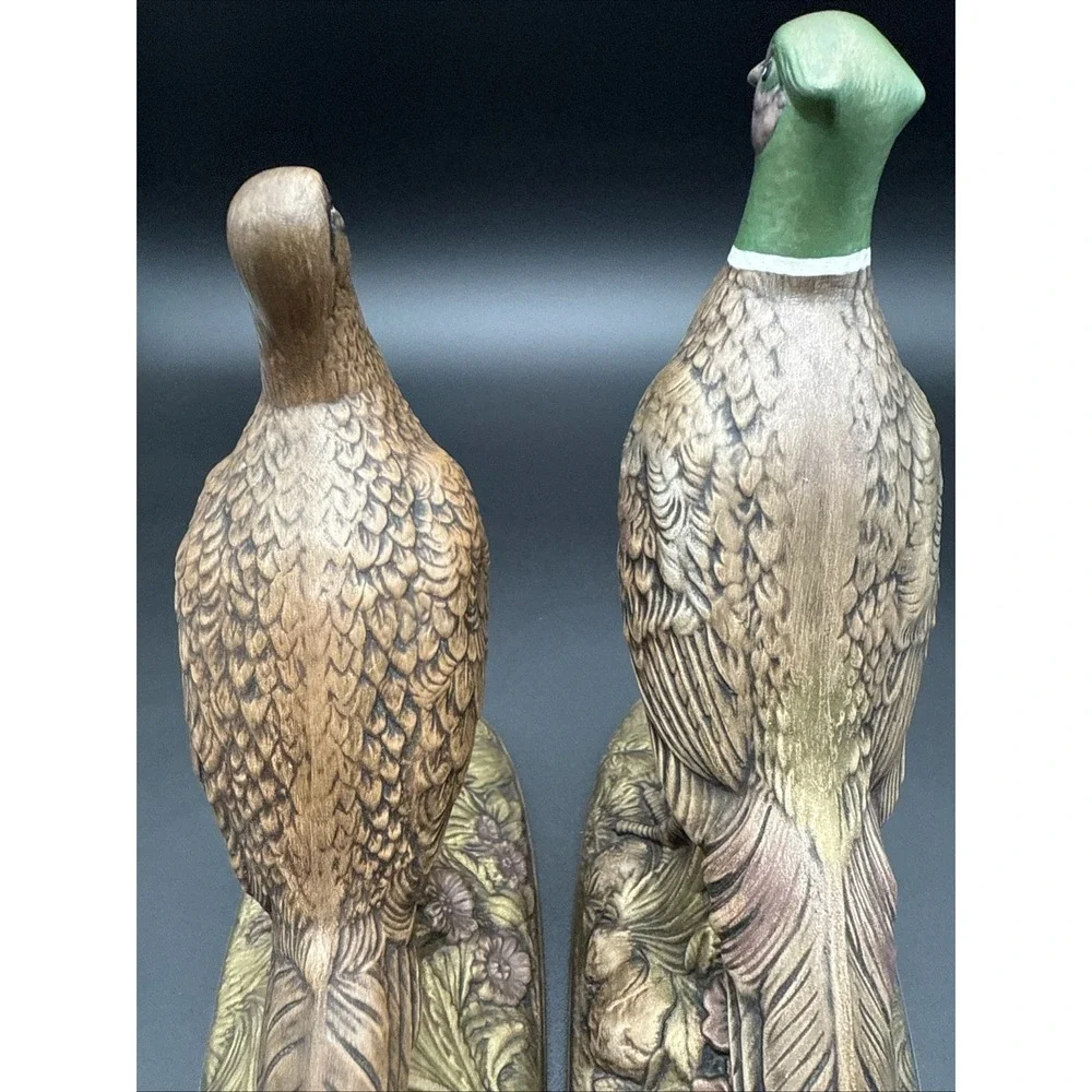 Set‎ Of 2 Male/Female Vtg Holland Mold Ceramic Hand Painted Pheasants